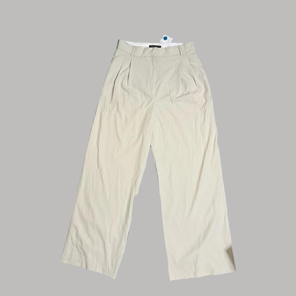 Size 28in Waist NWT Revolve Black Tape Cream Wide Leg Trousers